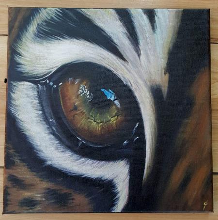Art Galleries - Realistic Tiger Eye Painting  - 119305